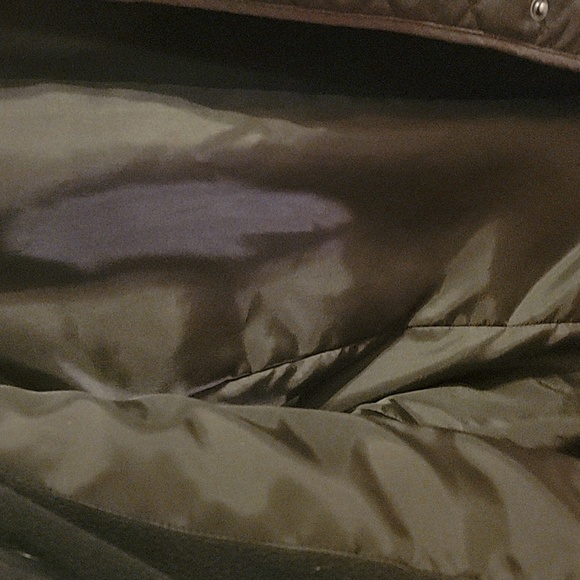 GH Bass Black Quilted Vest Brown Piping Trim Size Large Two Front Pockets VGUC - Picture 10 of 16